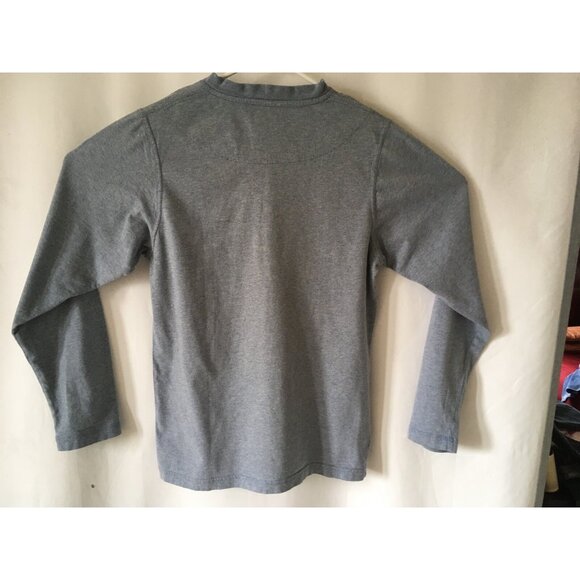 Intimo Men T Shirt Gray 1/4 Button Up Long Sleeves 100% Cotton Size S - Picture 3 of 5